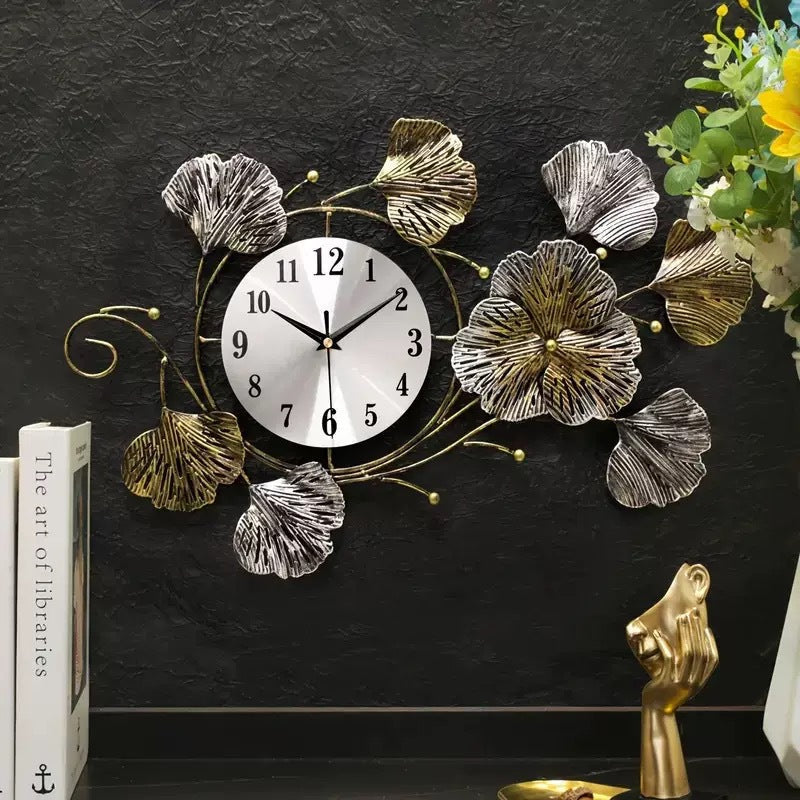 Artistic Floral Wall Clock Sculpture | High & Bury