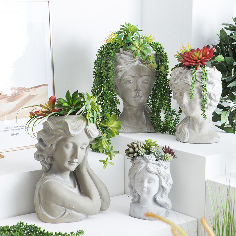 Artistic Head Sculpture Flower Pot | High & Bury