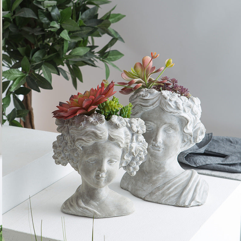 Artistic Head Sculpture Flower Pot | High & Bury