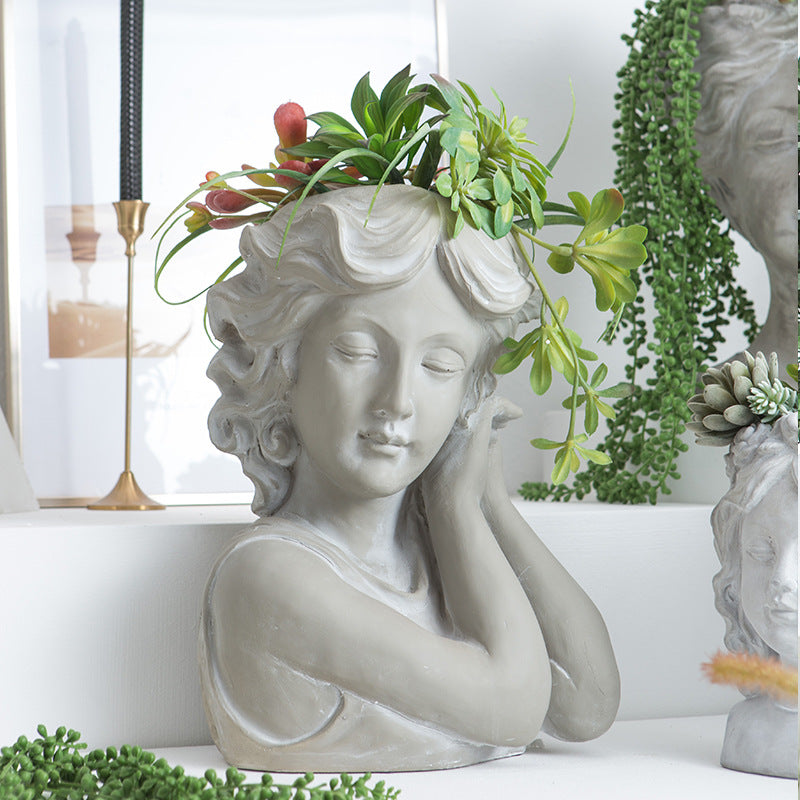 Artistic Head Sculpture Flower Pot | High & Bury