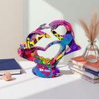Artistic Heart Sculpture with Detailed Painting | High & Bury