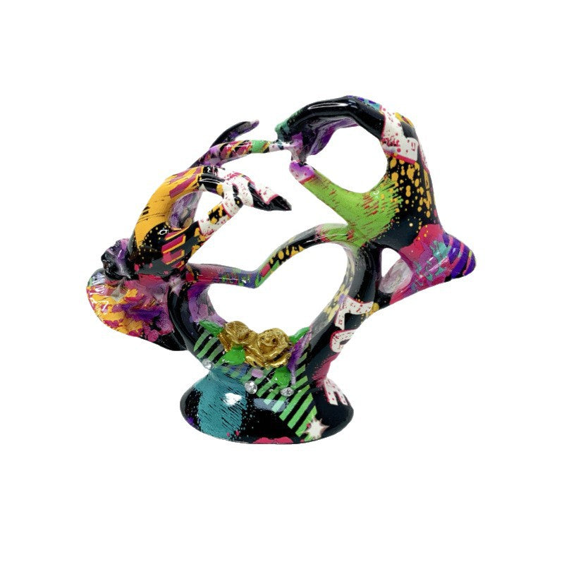 Artistic Heart Sculpture with Detailed Painting | High & Bury