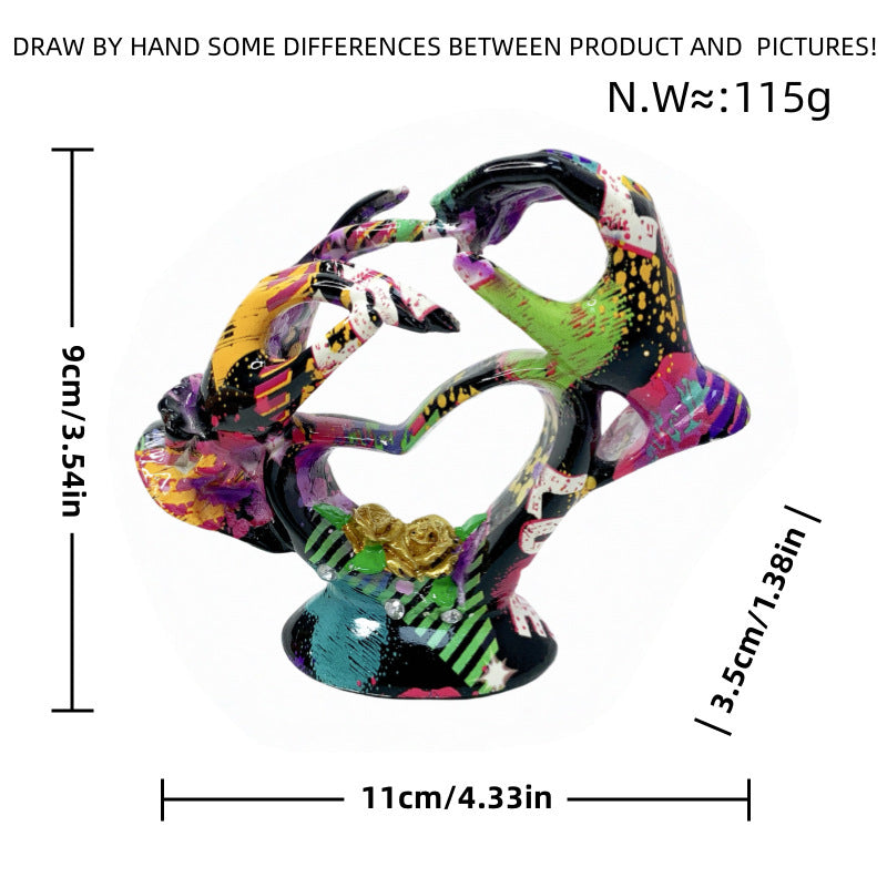 Artistic Heart Sculpture with Detailed Painting | High & Bury