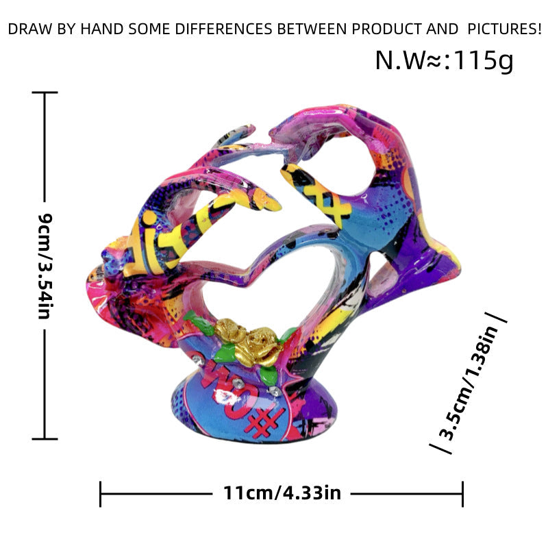 Artistic Heart Sculpture with Detailed Painting | High & Bury