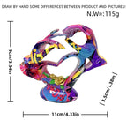 Artistic Heart Sculpture with Detailed Painting | High & Bury