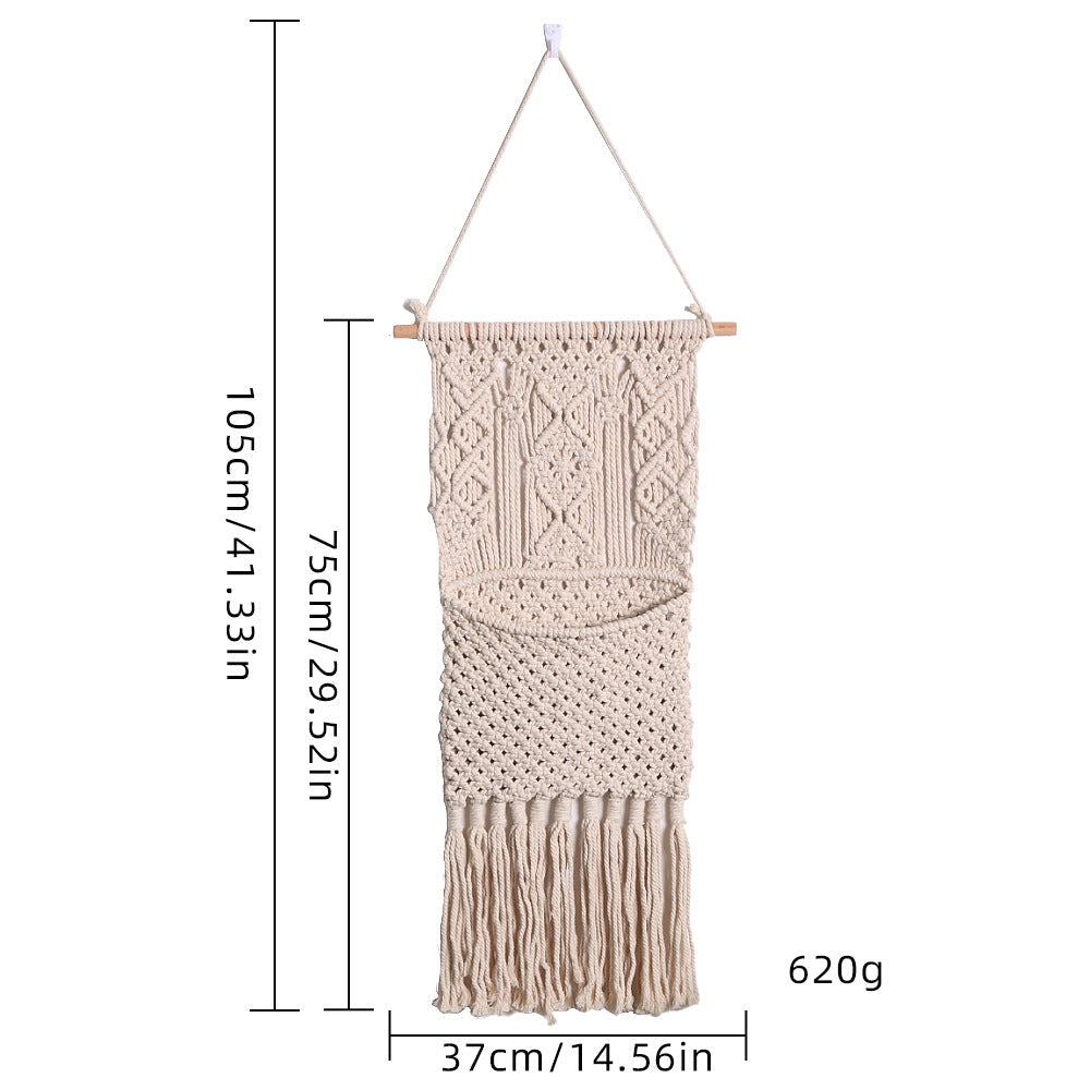 Artistic Macrame Wall Decor with Beautiful Fringe Decoration | High & Bury