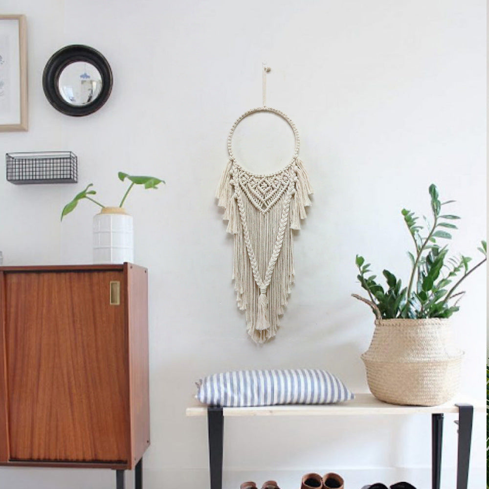 Artistic Macrame Wall Hanging Beige | High & Bury