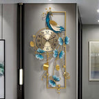 Artistic Metal Wall Clock with Floral and Bird Design | High & Bury