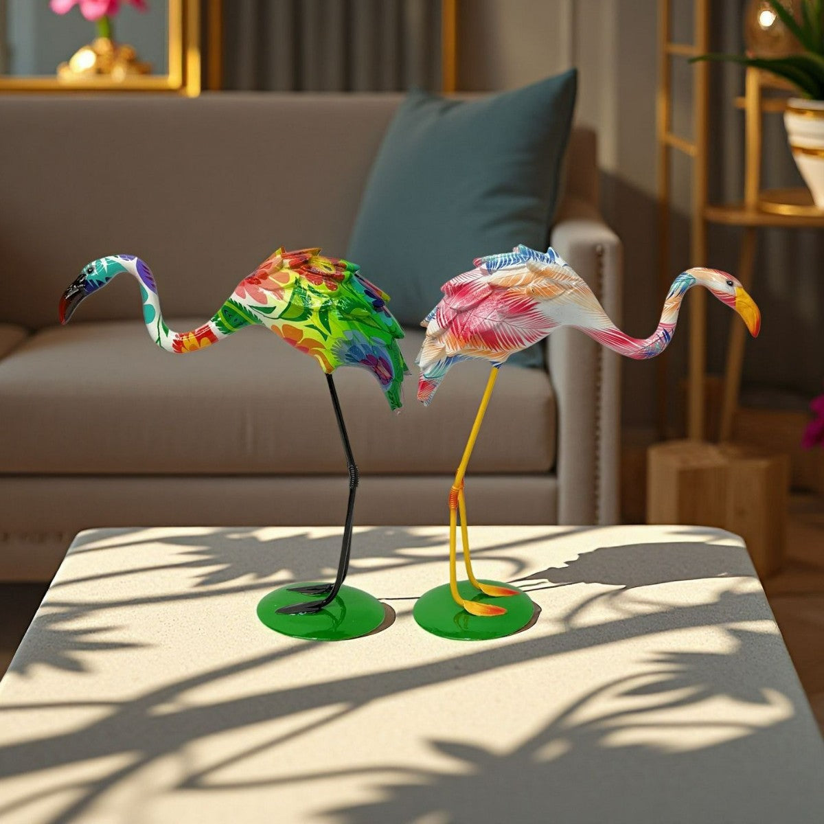 Artistically Designed Flamingo Sculpture | High & Bury