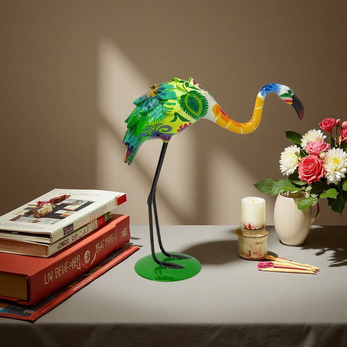 Artistically Designed Flamingo Sculpture | High & Bury