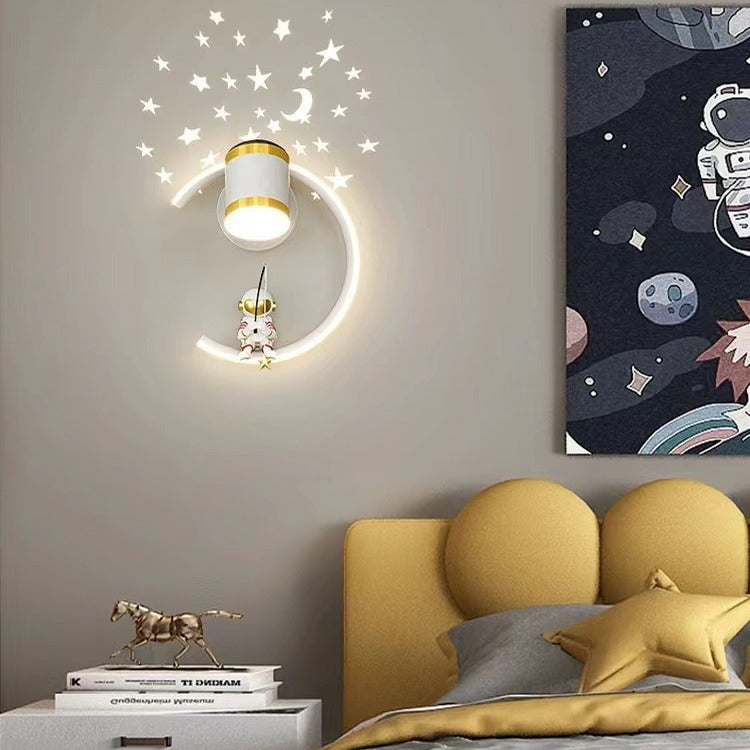 Astronaut Half Moon LED Wall Light Night Light | High & Bury