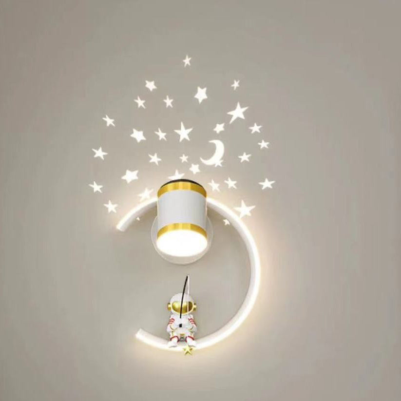 Astronaut Half Moon LED Wall Light Night Light | High & Bury