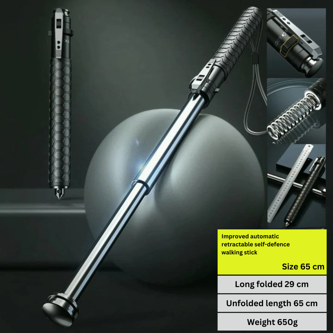 Automatic Hiking Walking Stick with LED Light, Alloy Steel, view 3