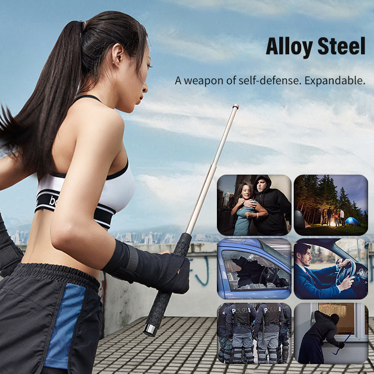 Automatically Extendable Steel Baton with Button and Safety Lock, view 6