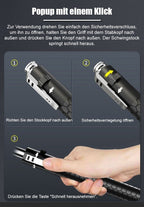 Automatically Extendable Steel Baton with Button and Safety Lock, view 8