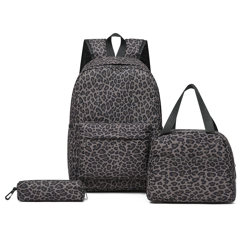 Backpack Set with Cooler Bag and Pencil Case, Leopard Print, view 11