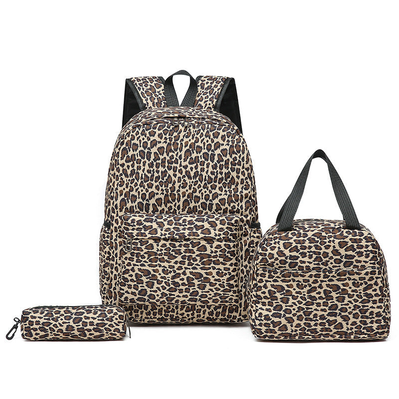 Backpack Set with Cooler Bag and Pencil Case, Leopard Print, view 2
