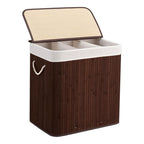 Bamboo Laundry Sorting Bin with Various Compartments | High & Bury