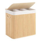 Bamboo Laundry Sorting Bin with Various Compartments | High & Bury