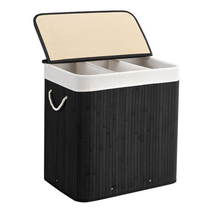 Bamboo Laundry Sorting Bin with Various Compartments | High & Bury