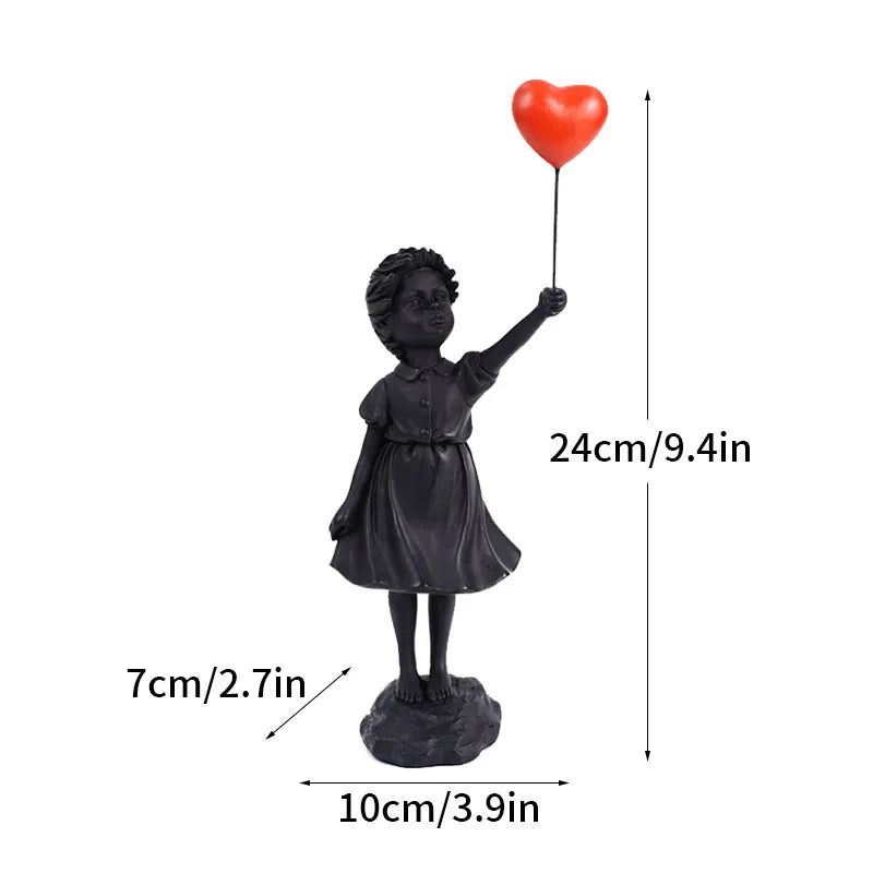 Banksy-Inspired Resin Sculptures: Flower Thrower and Balloon Girl, view 10
