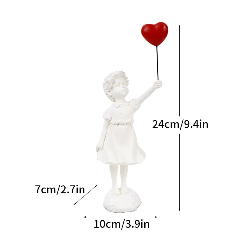 Banksy-Inspired Resin Sculptures: Flower Thrower and Balloon Girl, view 11