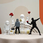 Banksy-Inspired Resin Sculptures: Flower Thrower and Balloon Girl, view 14