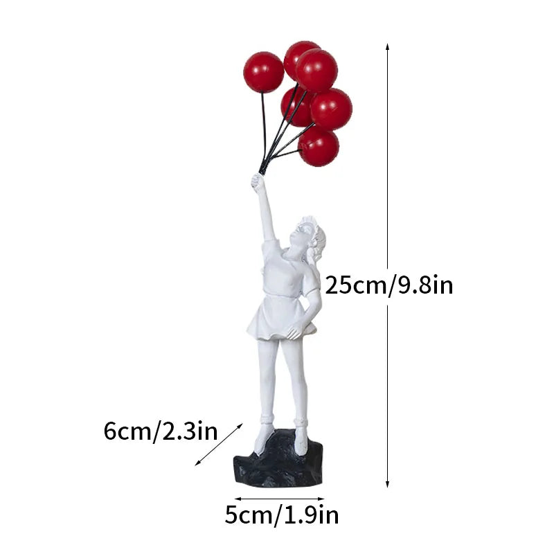 Banksy-Inspired Resin Sculptures: Flower Thrower and Balloon Girl, view 16