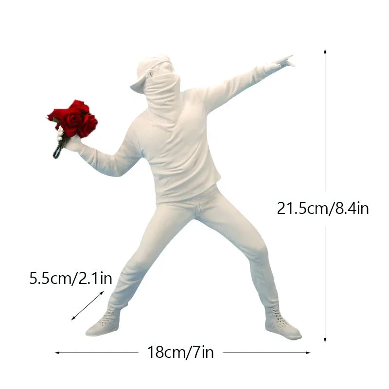 Banksy-Inspired Resin Sculptures: Flower Thrower and Balloon Girl, view 18