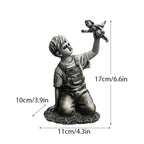 Banksy-Inspired Resin Sculptures: Flower Thrower and Balloon Girl, view 19