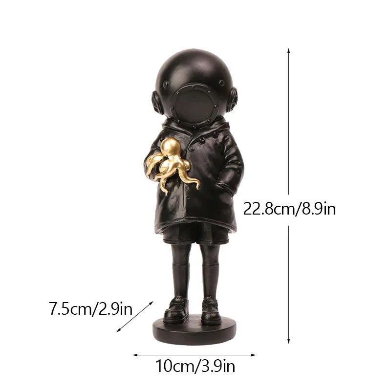 Banksy-Inspired Resin Sculptures: Flower Thrower and Balloon Girl, view 5