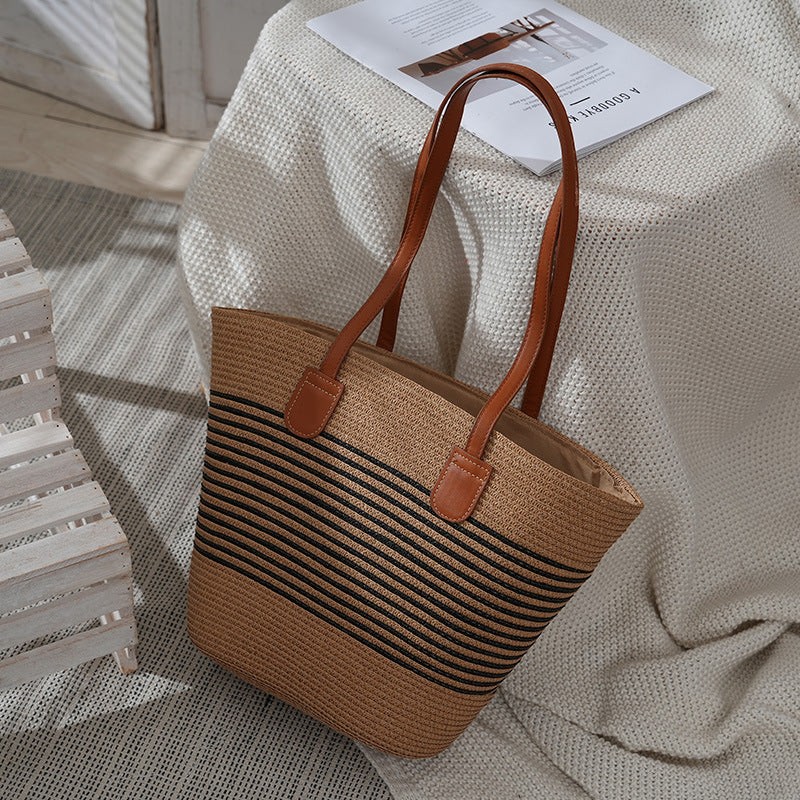 Basket Bag with Leather Handles | High & Bury