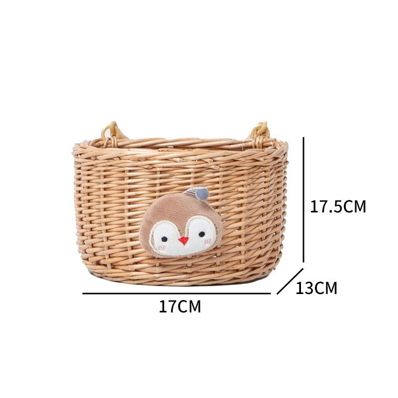 Basket made of Woven Material with Cute Animal Motif | High & Bury