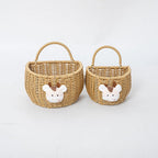 Basket made of Woven Material with Cute Animal Motif | High & Bury