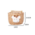 Basket made of Woven Material with Cute Animal Motif | High & Bury