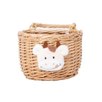 Basket made of Woven Material with Cute Animal Motif | High & Bury