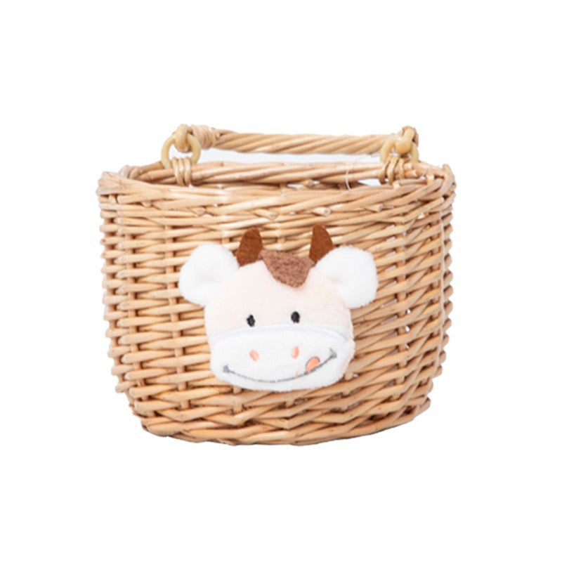 Basket made of Woven Material with Cute Animal Motif | High & Bury