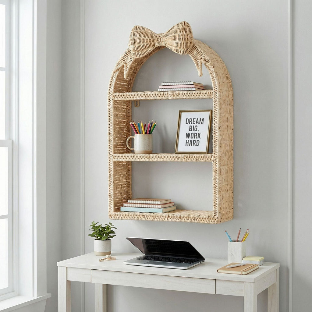 Basket Shelf with Bow Motif | High & Bury