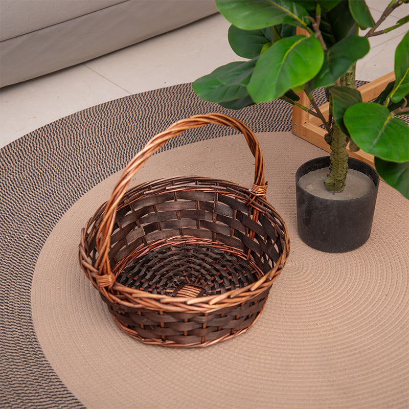 Basket Small Brown Distinctive Decorative Design | High & Bury