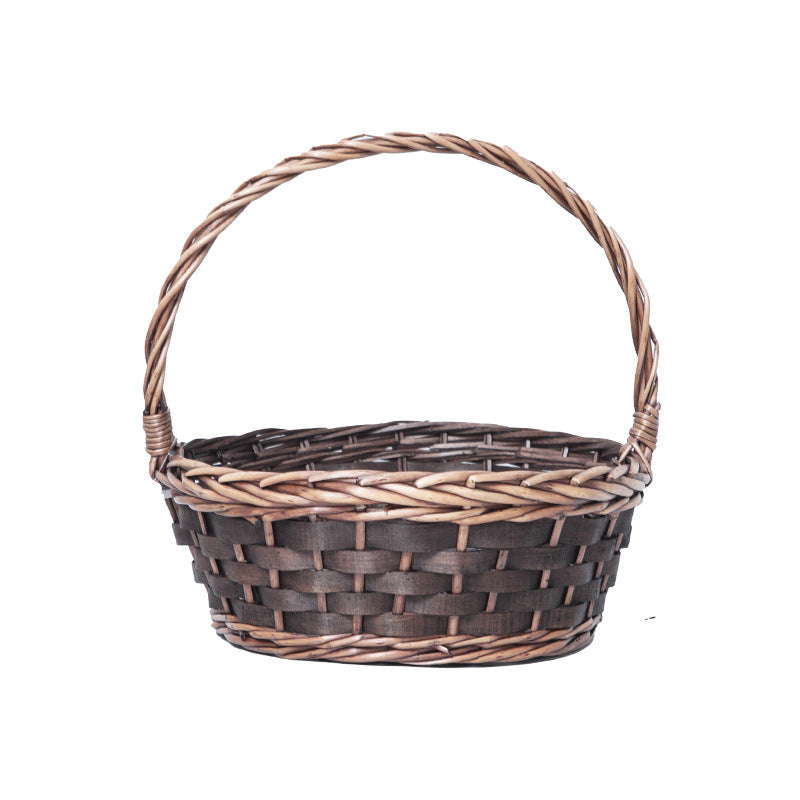 Basket Small Brown Distinctive Decorative Design | High & Bury