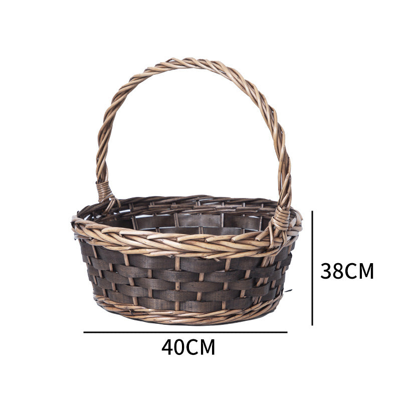 Basket Small Brown Distinctive Decorative Design | High & Bury