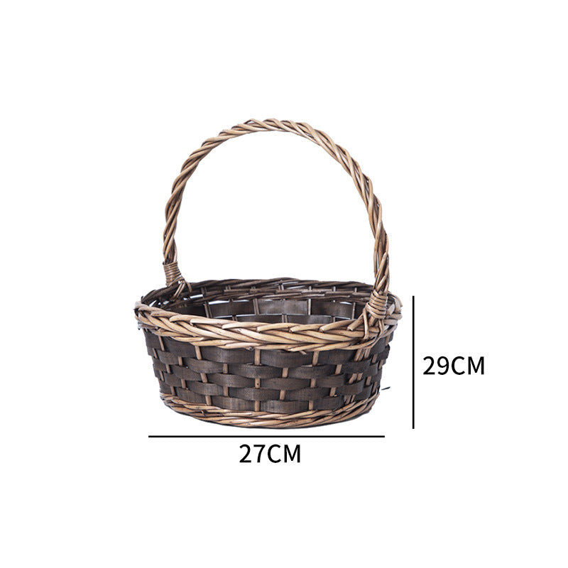 Basket Small Brown Distinctive Decorative Design | High & Bury