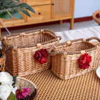 Basket with Decorative Flower Decoration | High & Bury