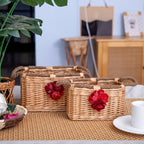 Basket with Decorative Flower Decoration | High & Bury