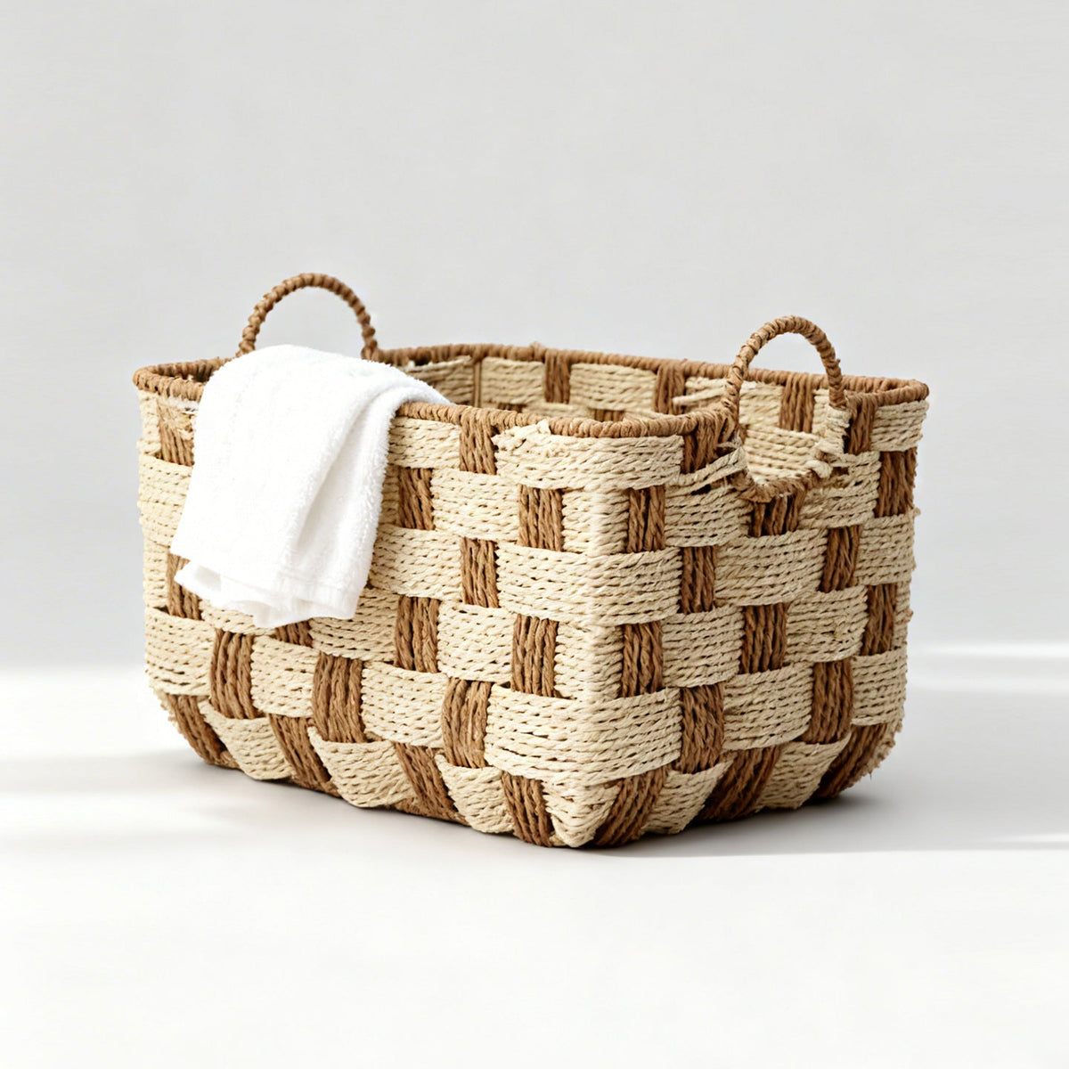 Basket with Decorative Honeycomb Design | High & Bury
