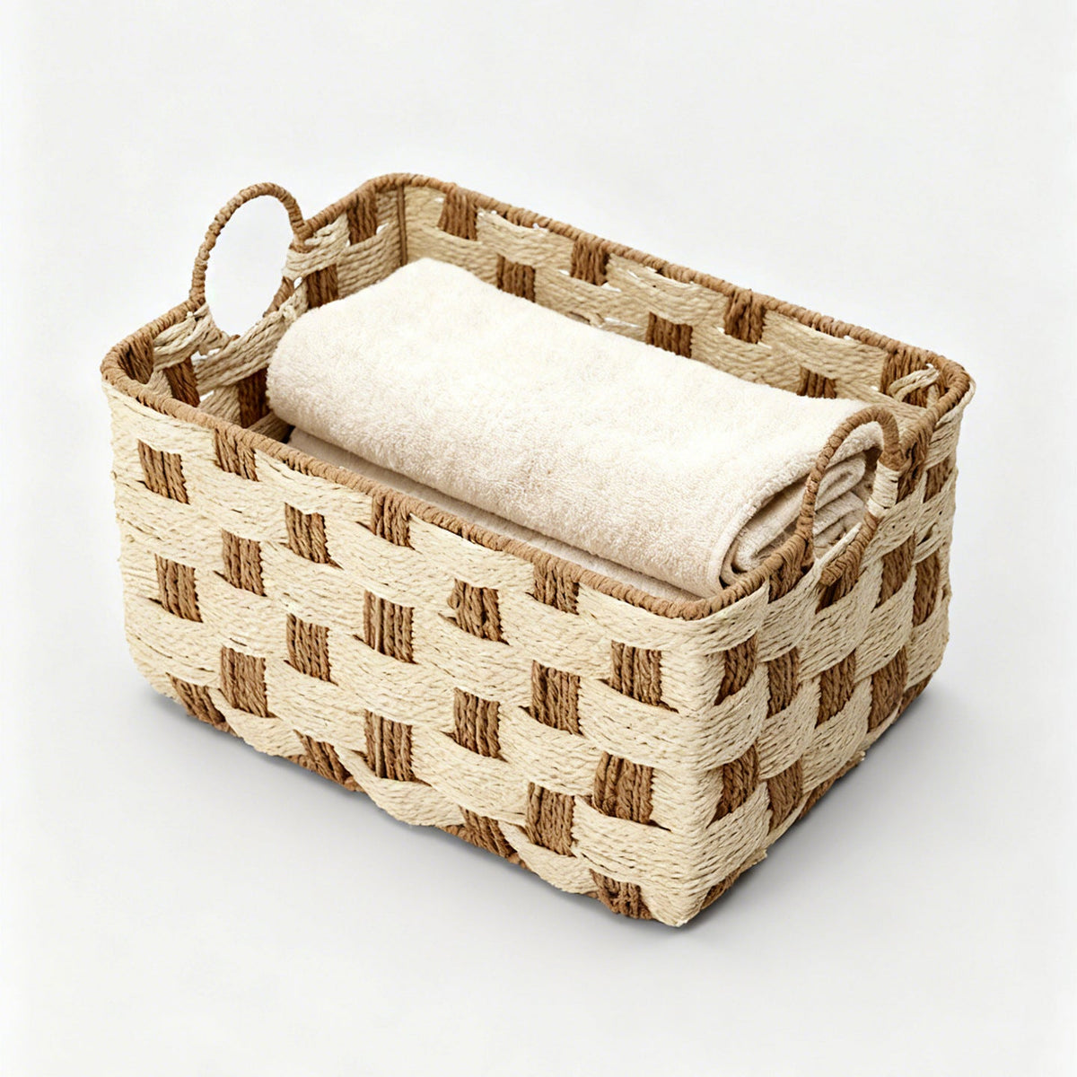 Basket with Decorative Honeycomb Design | High & Bury
