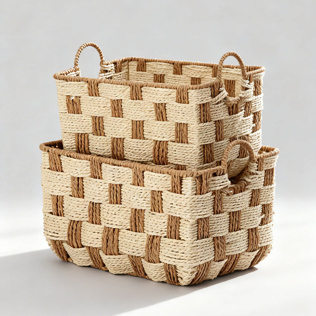 Basket with Decorative Honeycomb Design | High & Bury