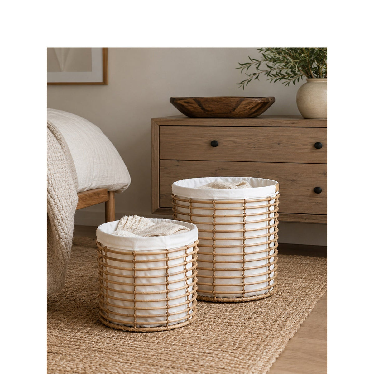 Basket with High-Quality Cotton Inner Bag | High & Bury