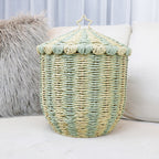 Basket with Lid and Decorative Design | High & Bury