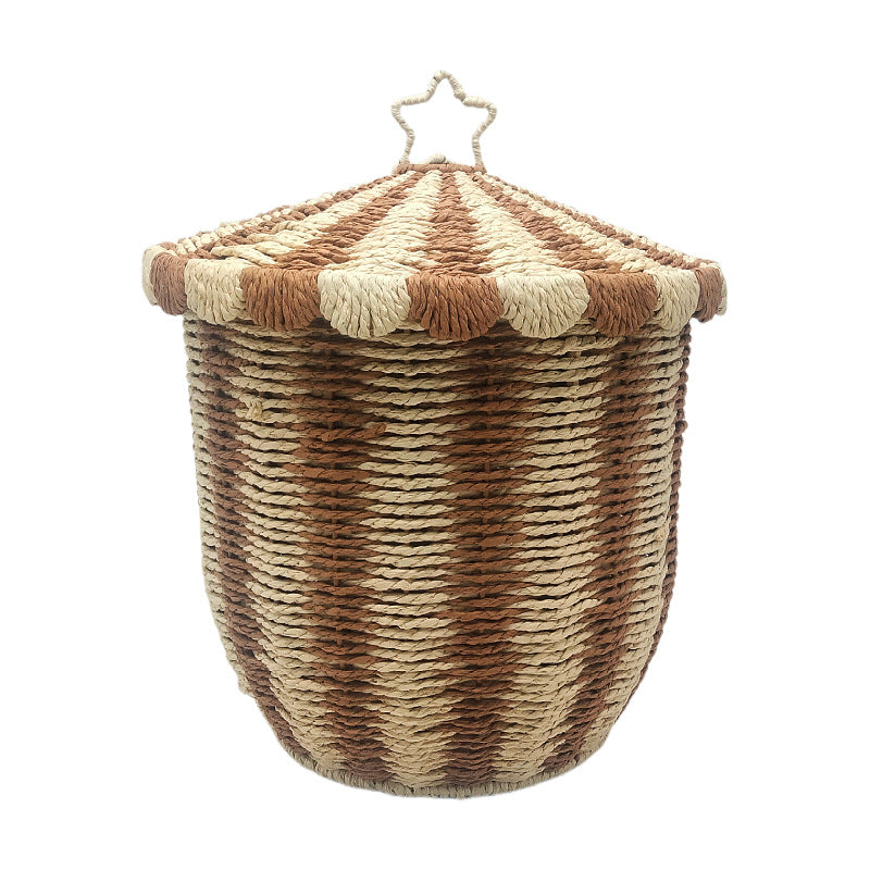 Basket with Lid and Decorative Design | High & Bury